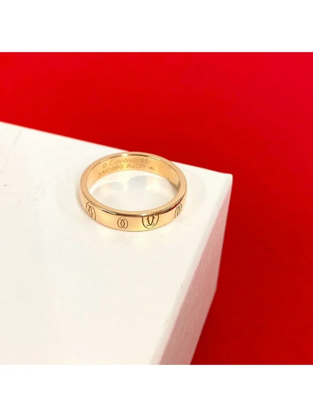 Cartier Happy Birthday Ring Logo Stamp 55 Pink Gold